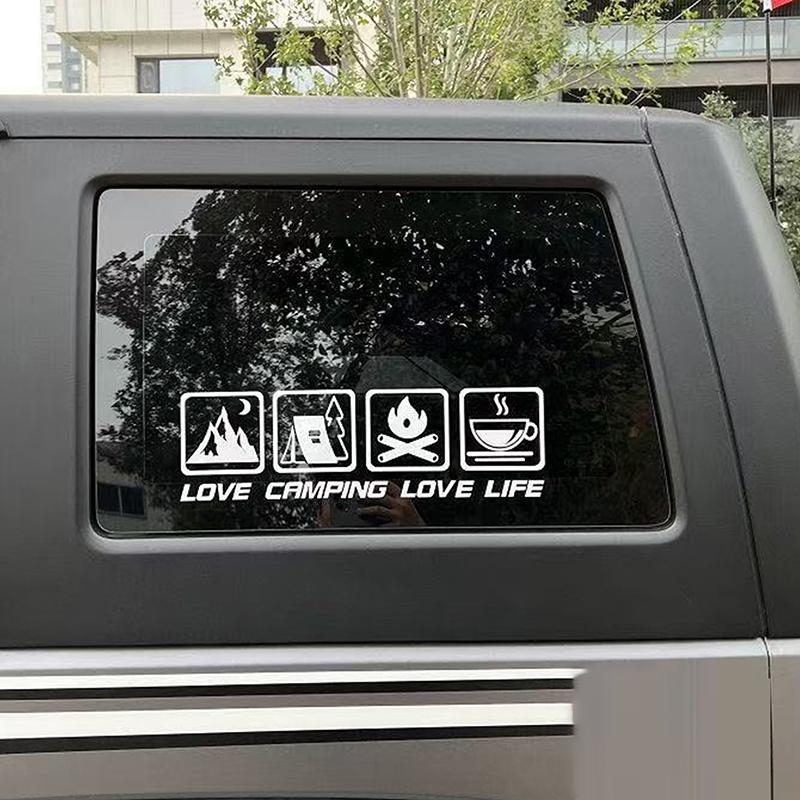 Love Camping, Love Life. Car Sticker Decoration Waterproof For Window And Bumper Stickers Of Cars, Trucks And Motorcycles