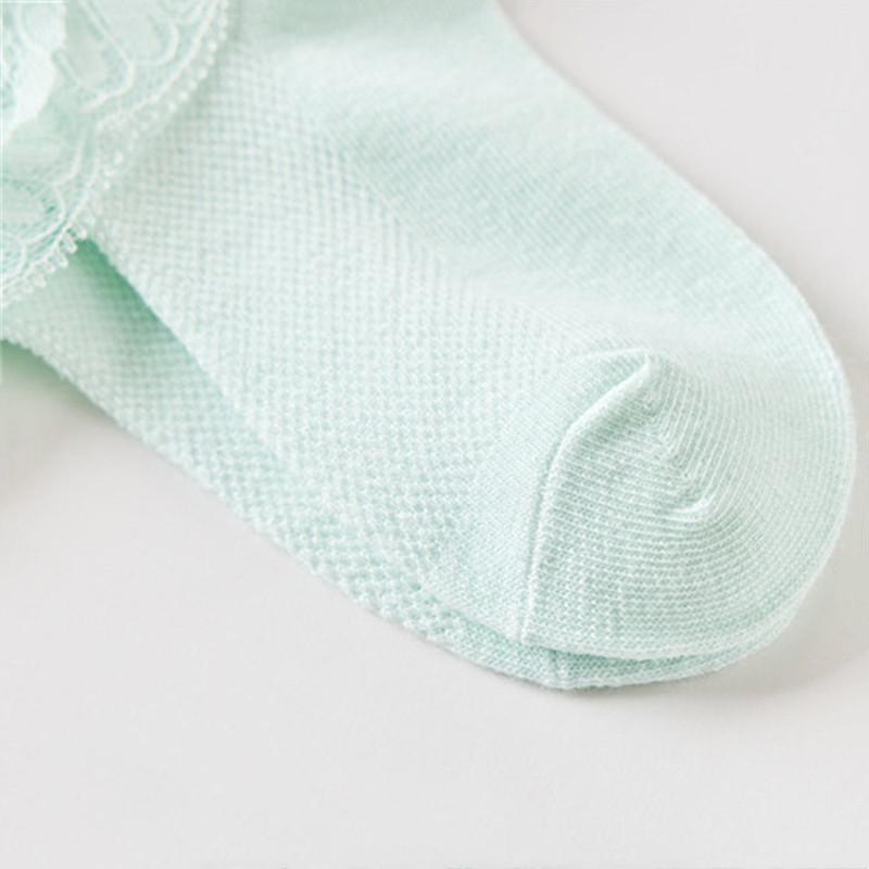 4Pairs/Set Summer Children's Girl Socks Thin Lace Princess Mesh Kids Socks For Girls Cotton Teenagers White Sock 1-15T