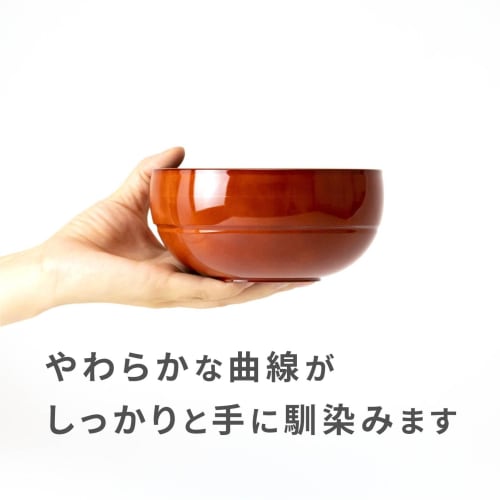 Asahi Koyo Round Bowl, Vermilion, 1 Bowl, Made in Japan, Dishwasher and Microwave Safe, Comfortable in the Hand, WAYOWAN AZ18-73