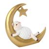 Animal Sculptures Sheep Sleepings On Crescents Moon Figurines Table Ornament Resin Moon Sheep Statue Home Office Decors