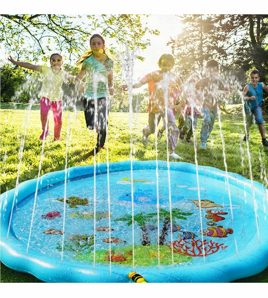 Tappetino per Fontana 170cm Rosa Blu Tappetino Doccia Piscina Gonfiabile Piscina Familiare Grande Piscina per il Tempo Libero Piscina Domestica (Rosa)