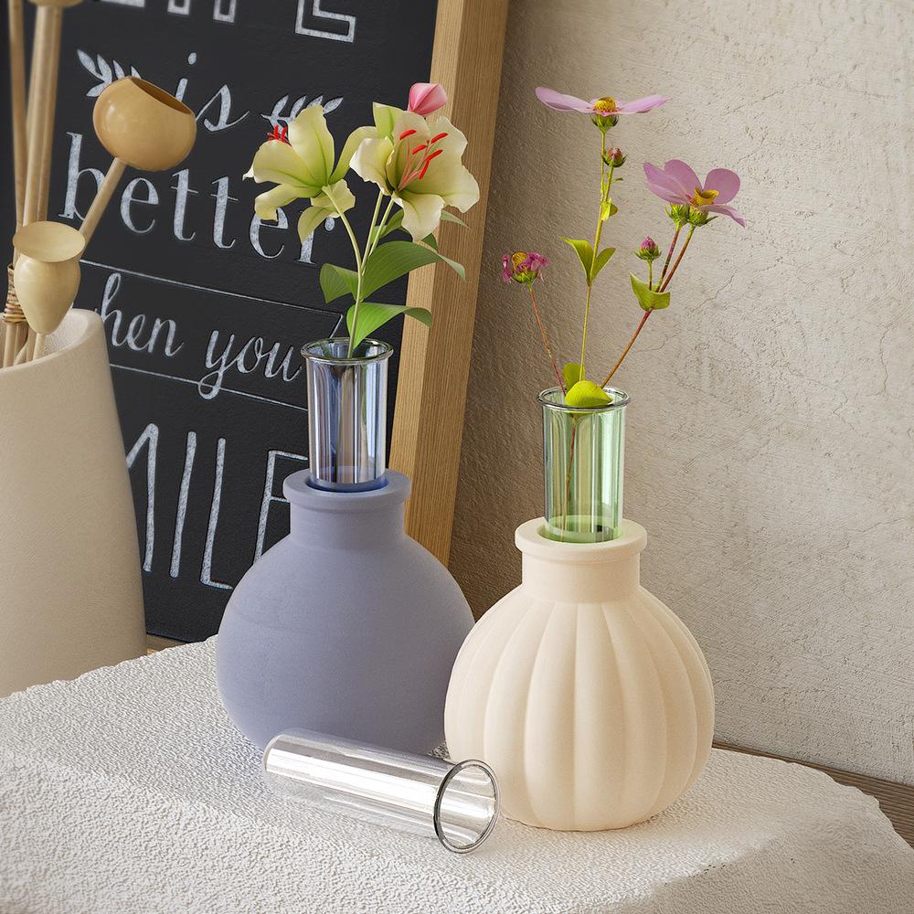 Kerzenhalter Silikon Gießformen Beton Epoxidharz Gießen Kerzenständer Form DIY Glas Reagenzgläser Etagen Pflanzgefäße Blumen
