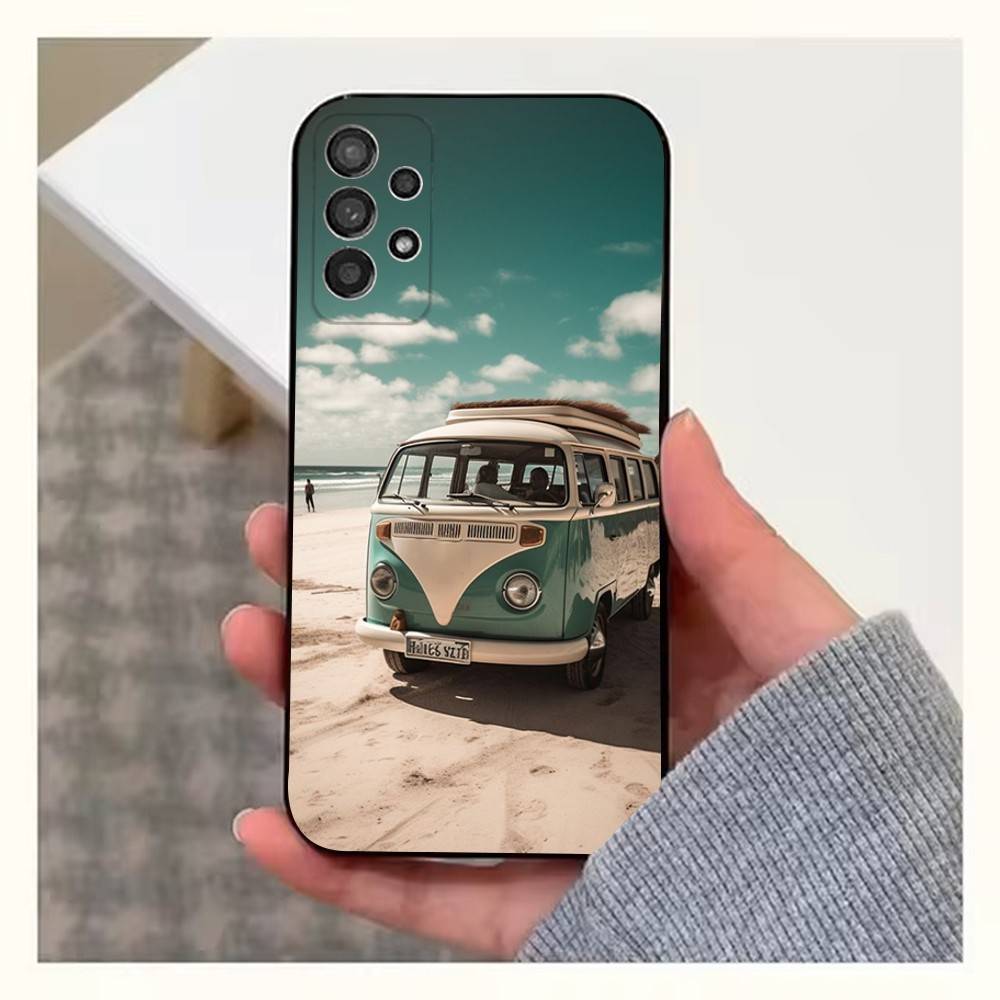 C-Combi Van Surf Case For Samsung S22,S25,S20,S10,Plus,Ultra,S24,S23,FE,S21,S9,Lite,Soft Silicone Black SamsungS9