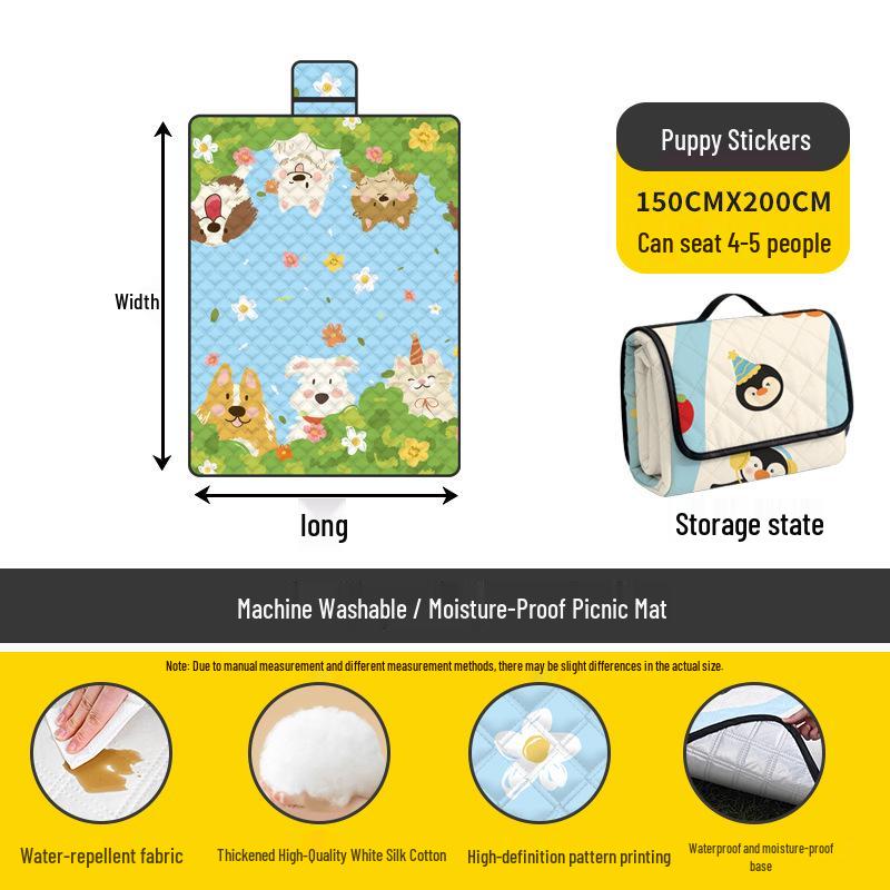 Waterproof Outdoor Picnic and Camping Mat, Thick and Moisture-Proof