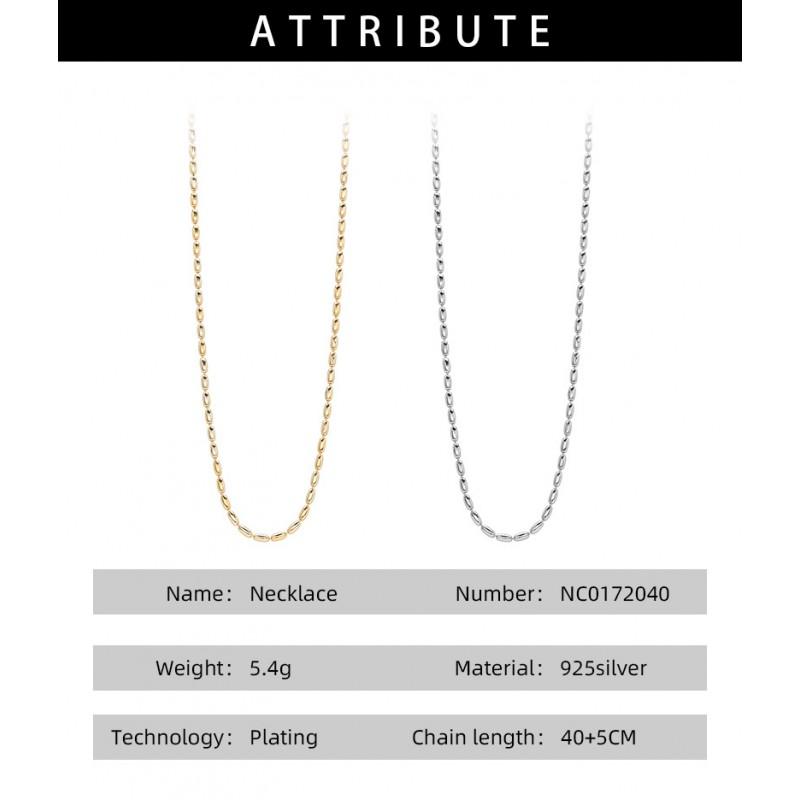 Womens Minimalist Olive Bead Chain Necklace Fashion Jewelry