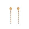 GEMCHIC Women's 18K Gold Stainless Steel Smiley Sun Zircon Tassel Earrings Fashion Light Luxury