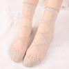 Women Sheer Mesh Glass Transparent Ankle Socks Lady Fashion Bowknot Knit Frill Trim Girls Spring Summer Short Socks