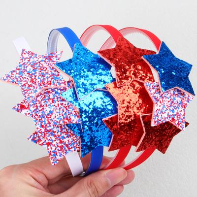Fashion Star Headbands for Girls USA Independence Hairbands Glitter Star Headbands Headwear Girls Kids Party Hair Accessories