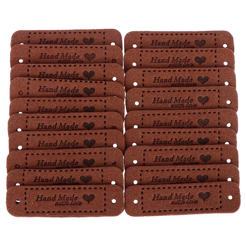 20Pcs Tags Handmade With Love Labels Clothing Tags Diy Crafts Sewing 56*15Mm