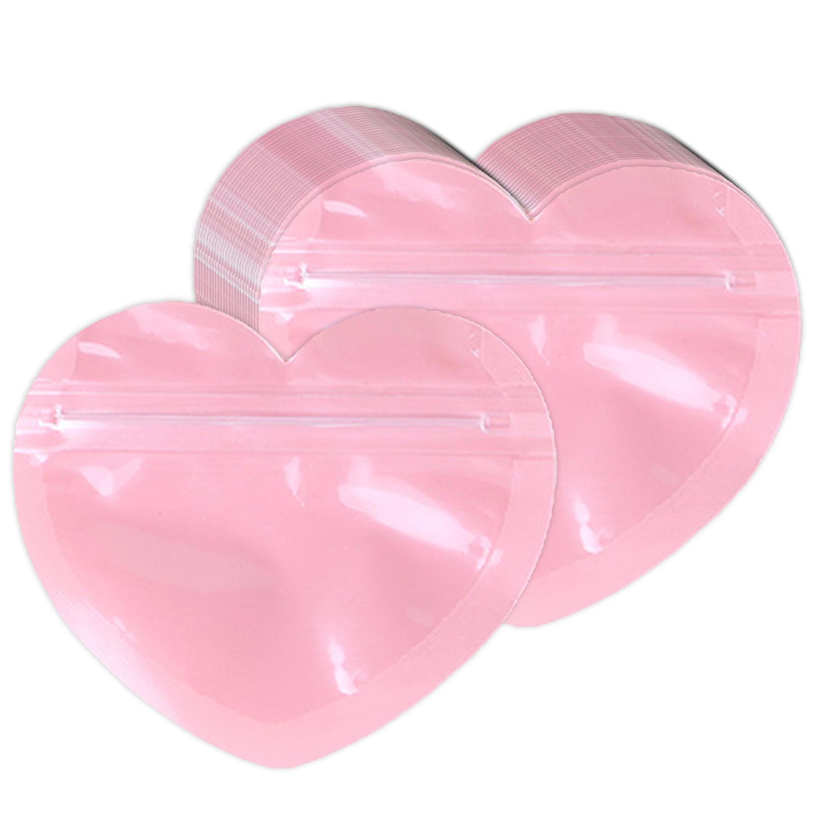 

50Pcs Elegant Pink Heart Shaped Self Sealing Bags for Jewelry Self Sealing Jewelry Pouches Convenient Zipper Lock Pouch 1 розовый