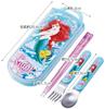 Skater Ariel 24 Antibacterial Dishwasher Safe Soft Lid Tight Lunch Oval 360ml Trio Set Lunch Princess Tight Set Box, Shape, (Chopsticks, Spoon, Fork),