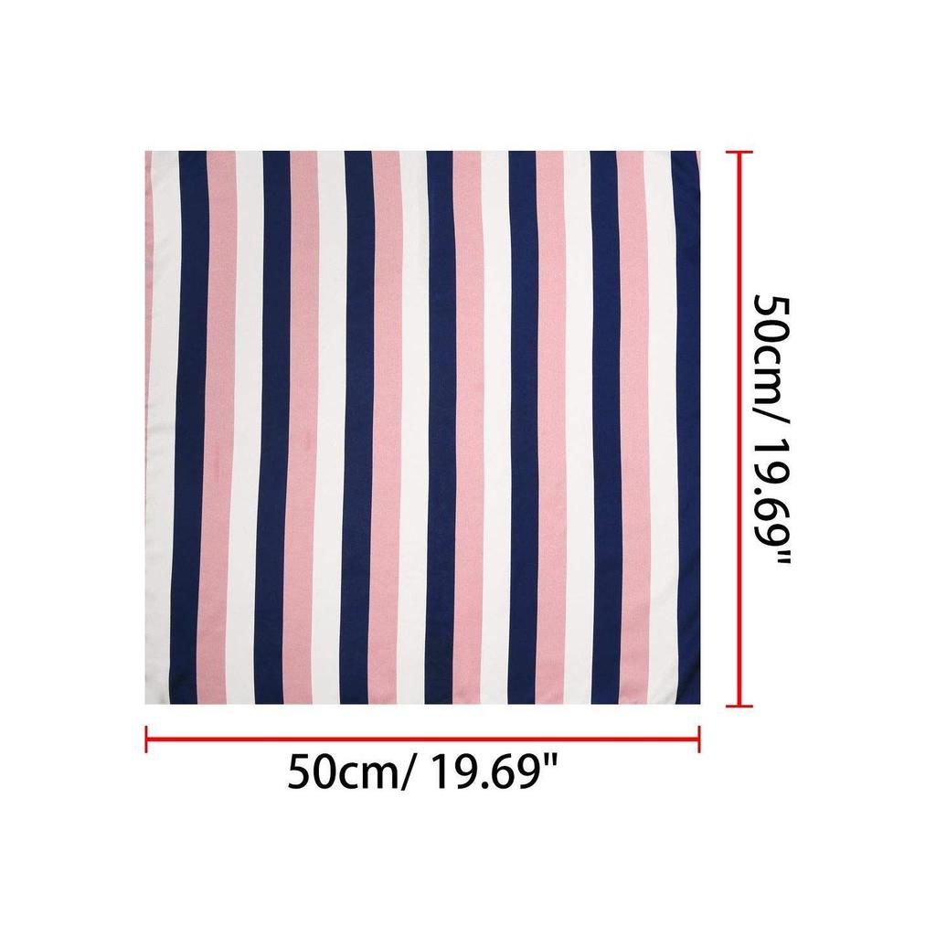 Used [Limited Quantity] K] Stripe Scarf [Allegra Neckerchief Square Scarf Hair Accessory Ribbon Silk-like Small Ladies