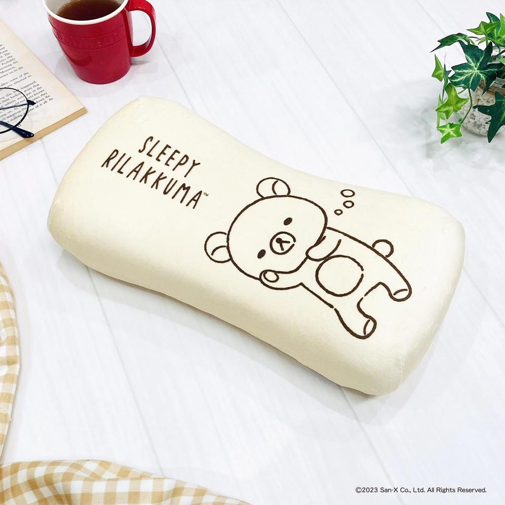 MORIPiLO Morishita paměťový pěnový polštář Rilakkuma 15x31cm pasová opěrka zádová opěrka plyšová hračka San-X pastelově fialová 4621206