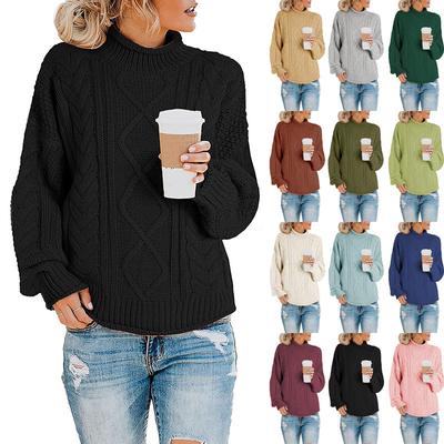 Women's Casual Long Sleeve Chunky Turtleneck Knit Sweater Winter  Long Sleeve Sweater Sweater Sweater