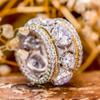 Gorgeous Bright Zirconia Finger Ring Female Luxury Wedding Band Two-tone Style Accessories Fashion Delicate Lady Jewelry