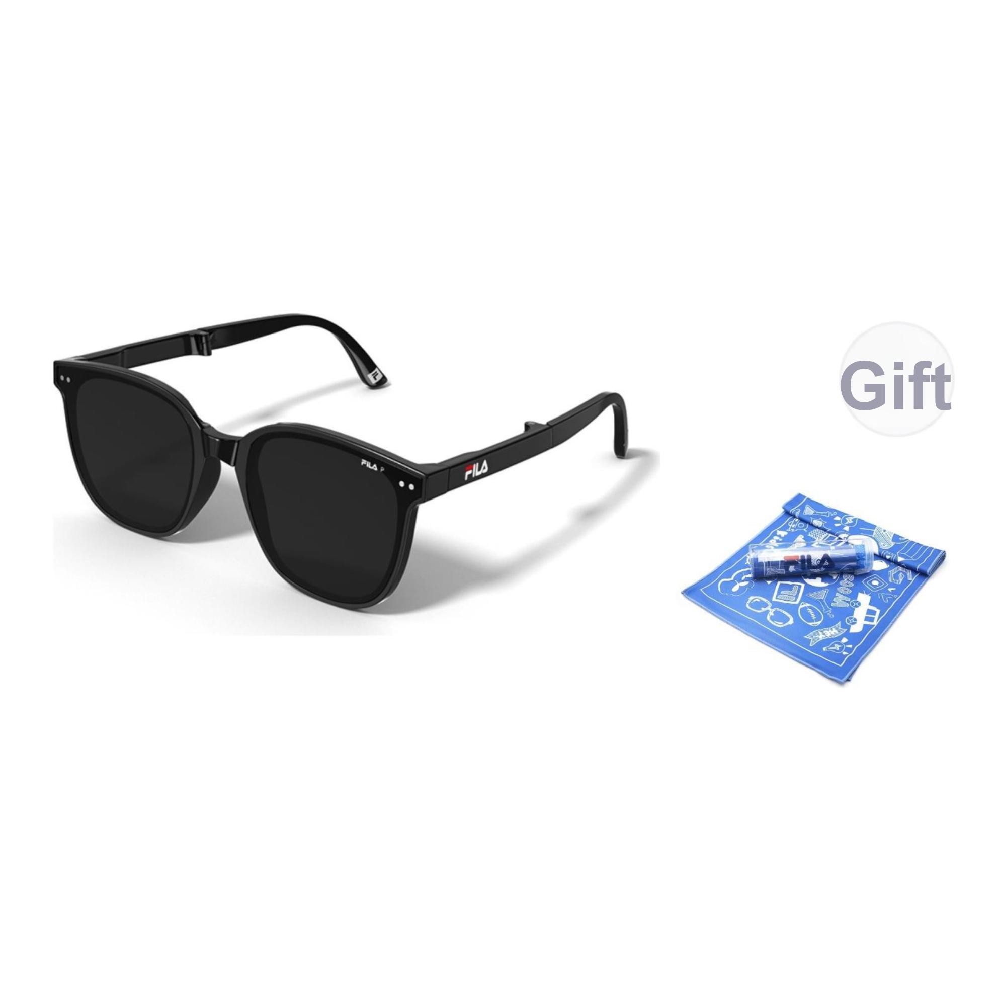 

FILA Folding Square Sunglasses Unisex accessories SFID51F Box,7F6P Transparent Blue Gray