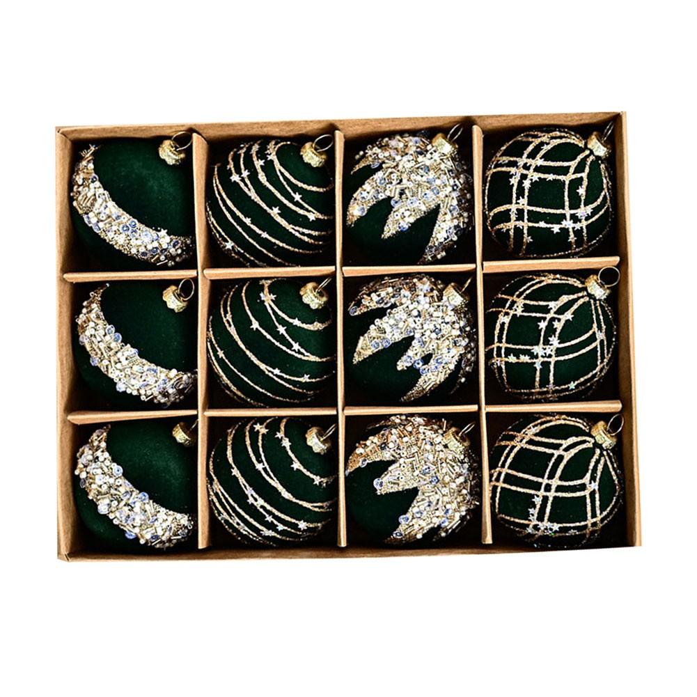 Amazing Variety of Colors In This Set of 12 Holiday Ornament Balls