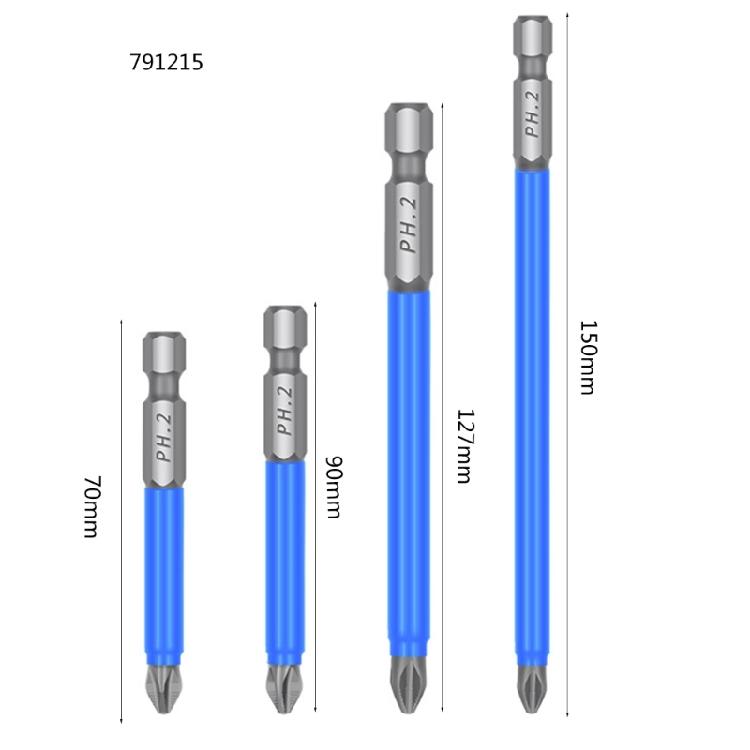 Cross Impact Screwdriver Bits Set Magnetic Batch Heads 25/50/65/70/90/127/150mm