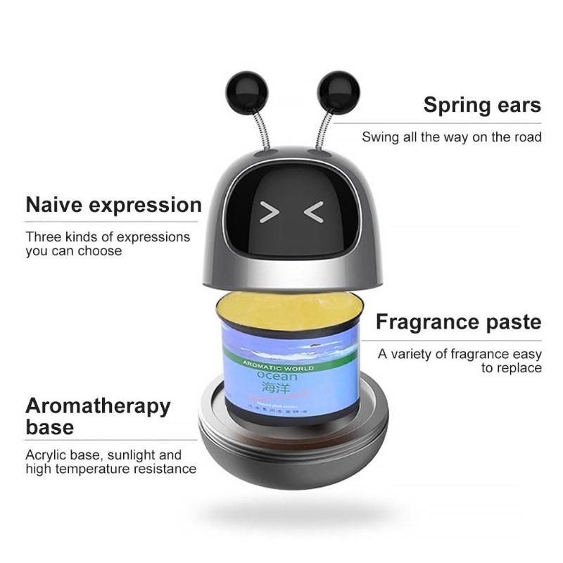 Ambientador para coche robot con clip para colgar en la rejilla de ventilación del salpicadero, aroma duradero, difusor recargable para caravanas, SUV y camiones, aroma para hombres.