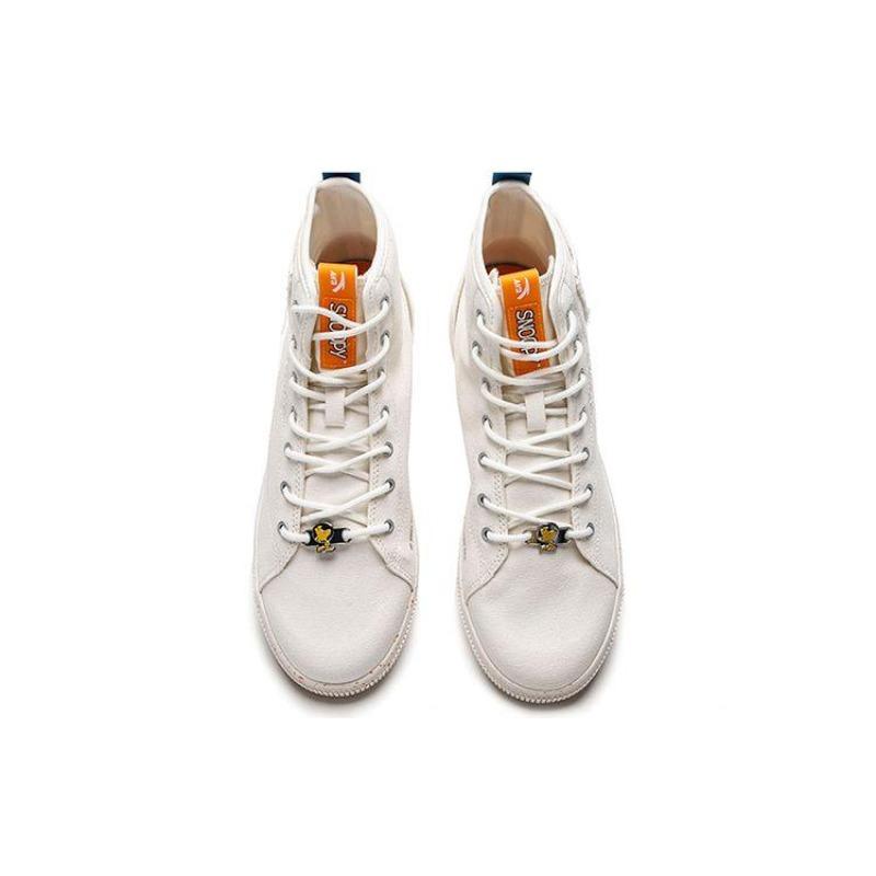 Snoopy x Anta High Top Sneakers Mens Ivory White 912138604-1