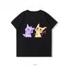 Potdemiel  100 Cotton Childrens Summer New TShirt with Pikachu Print Unisex Comfortable and Breathable Childrens TShirt