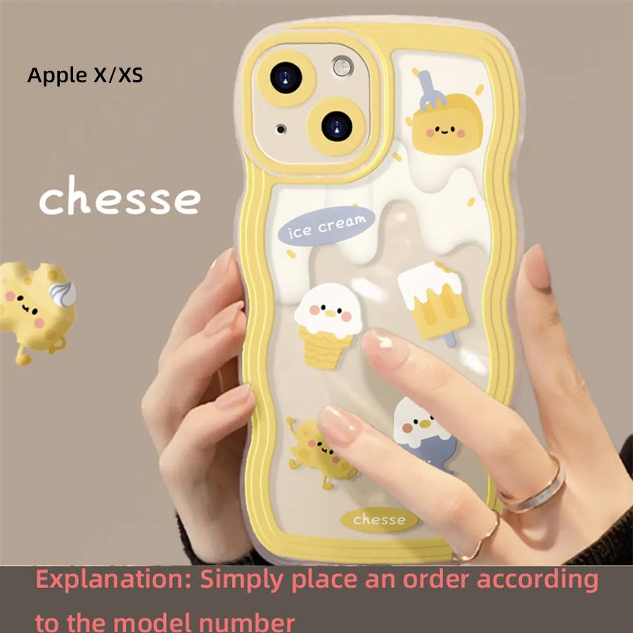 Cute Cheese Duck Stand Suitable for Apple 15 Promax Phone Case iPhone 14131211XR Women's 78Plus