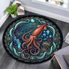 Ocean Mystery Squid Round Area Rug Under Office Chairs Bedroom Living Room Home Decor
