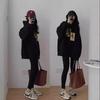 Autumn Winter Black Hipster Loose Casual Hoodies Women Long Sleeve Printing Harajuku Y2K Pullover Hooded Top