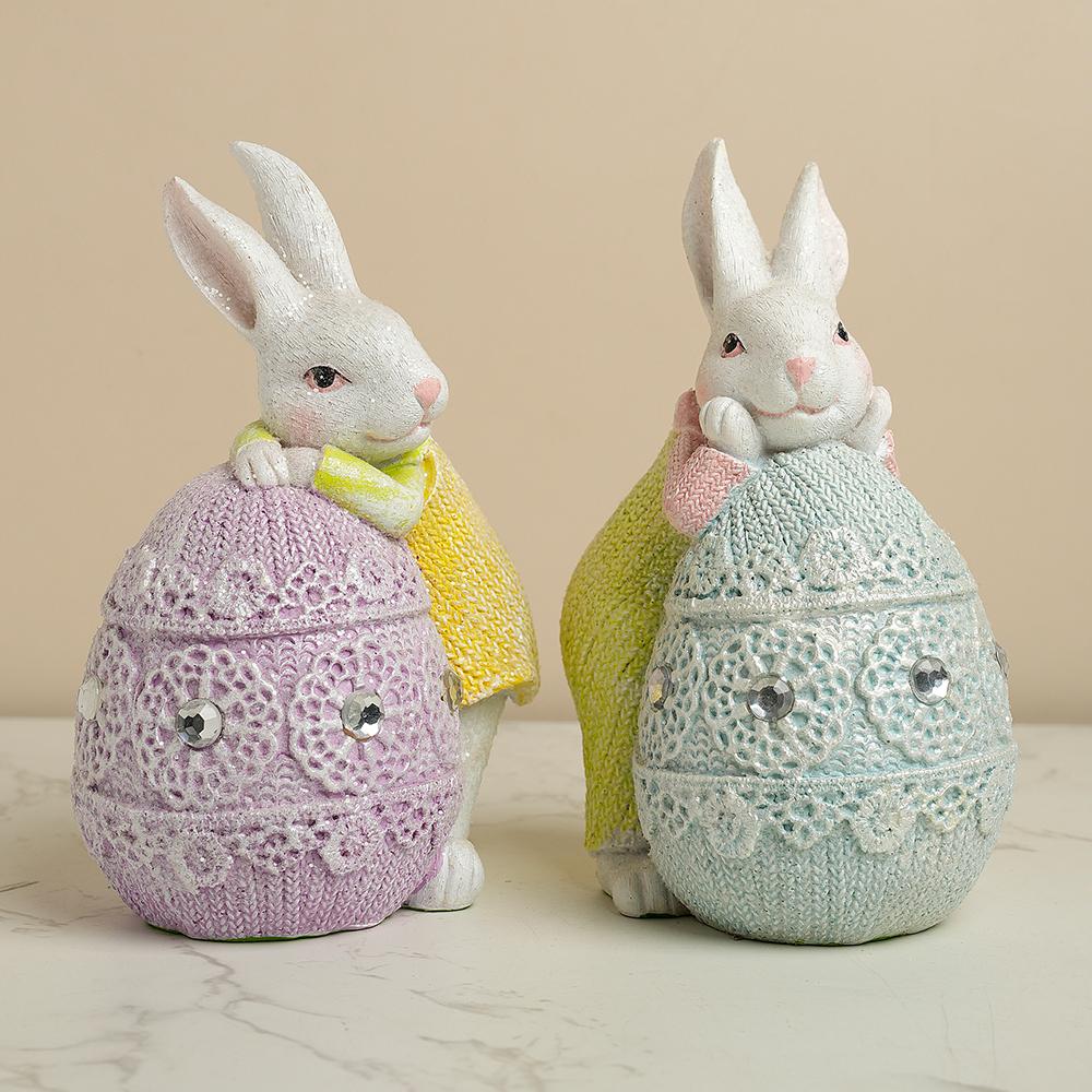 

Easter Valentine s Day decoration gift cute resin rabbits living room desktop arrangement ornaments handicrafts gifts couple s e