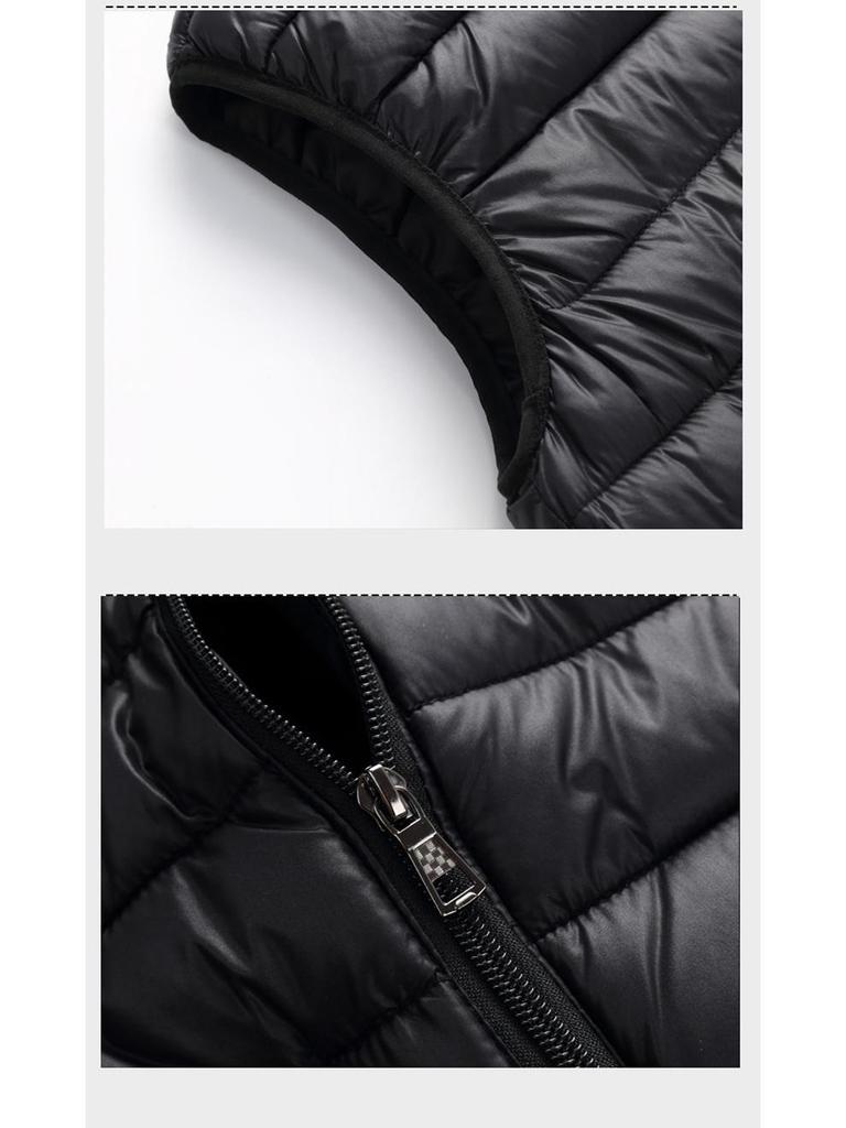 Unisex Slim Fit Hooded Down Cotton Vest - Autumn/Winter Style, Plus Size, Korean Design, Sleeveless Jacket for Men and Women
