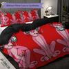 Pink Panther Paw Print Bedding Without Core 1 Duvet Cover 2 Pillowcase Without Core Bedding Set Christmas Birthday Gift Soft And Comfortable