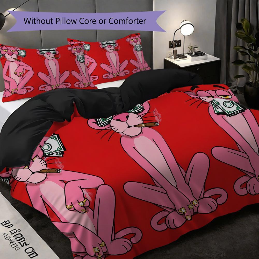 Biancheria da letto con impronta di zampa della Pantera Rosa Senza Imbottitura 1 Copripiumino 2 Federe Senza Imbottitura Set Biancheria da Letto Regalo di Natale Compleanno Morbido e Confortevole
