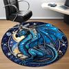 1PC Stained Glass Dragon Office Round Area Rug, Indoor Mat Suitable For Office, Under Office Chairs Bedroom Living Room Home Decor, Room Deco
