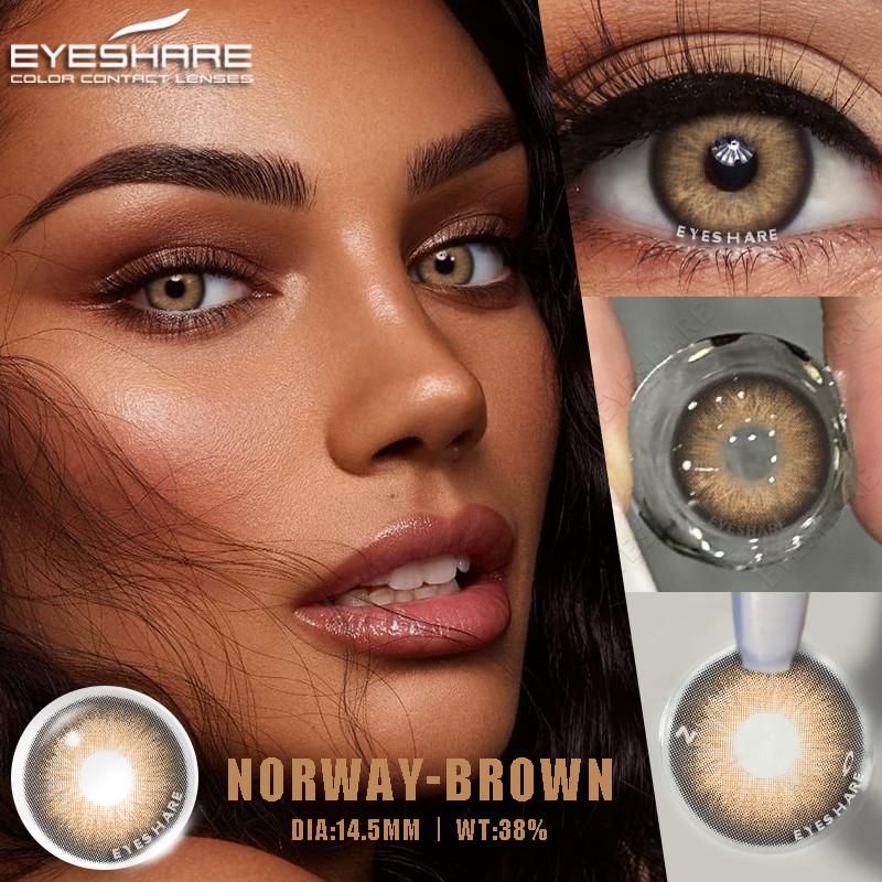Eyes 1 Pair Colored Contact Lenses For Eyes Korean Brown Contact Lenses 14.5mm Big Eye Lenses Annual Student Beauty