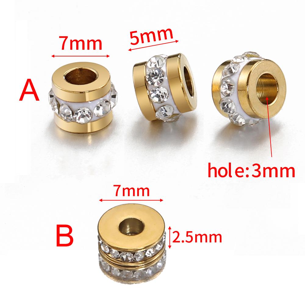 20 stuks 10 stuks Roestvrij Staal Strass Kralen Goudkleurige Spacer Losse Kralen Bedels voor Sieraden Maken Armband Ketting DIY