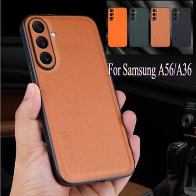 Carbon Fiber PU Leather Shockproof Cover For Samsung Galaxy A56 A36 4G 5G Anti-Shock Soft Phone Protection Case Bumper Shell