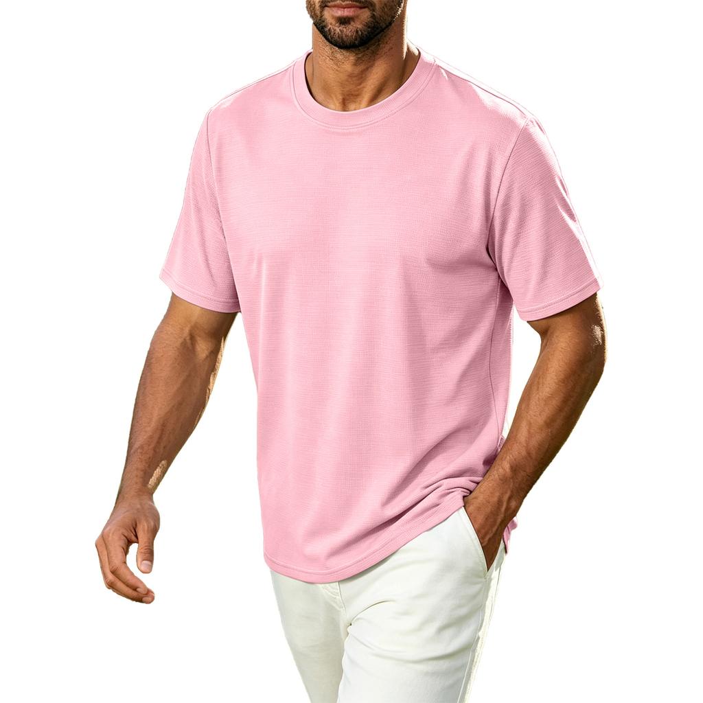 Men's Casual Crew Neck T-Shirt Breathable Quick Dry Short Sleeve Athletic Top Lightweight Comfortable Fit