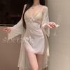 Sexy Lace Seductive Nightgown Pure Desire Spicy Mesh See-through Romantic Underwear no-Take Pajama Set 1078
