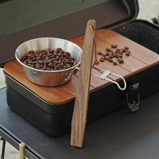Black Walnut Coffee Stirrer Long Handle Outdoor Camping Pour-over Coffee Stirring Bar Portable Heavy Duty Wooden Mixer Stick Coffee Accessories