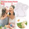 3D Easter Bunny Plastic Chocolate Mold Polycarbonate Rabbit Candy Mold Cake Decorating Tools Easy DIY Gift For Easter