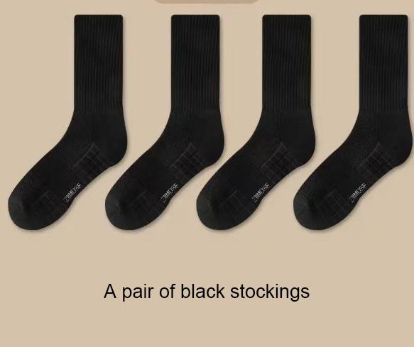 1pairs Socks Men's Cotton Deodorant Winter Towel Bottom with Velvet Mid-tube White Stockings Thickened Sports Basketball Socks