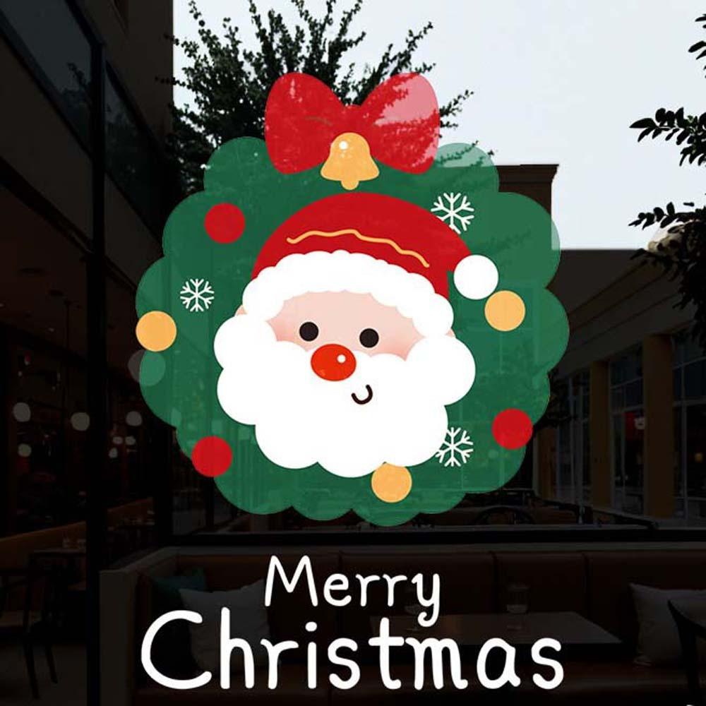 

Colorful Santa Claus Stickers Anti-collision PVC Festival Stickers Display Window Style 5