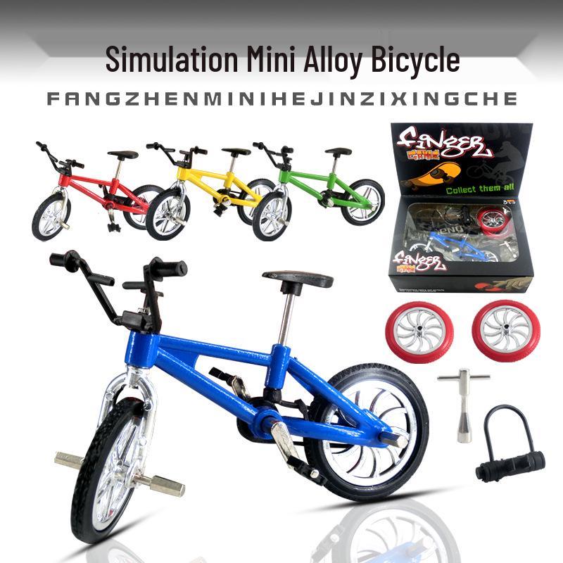 Mini Alloy Finger Bicycle Toy Set with Spare Tire, Wheels, Tools, and Lock - New Cross-Border Toy.