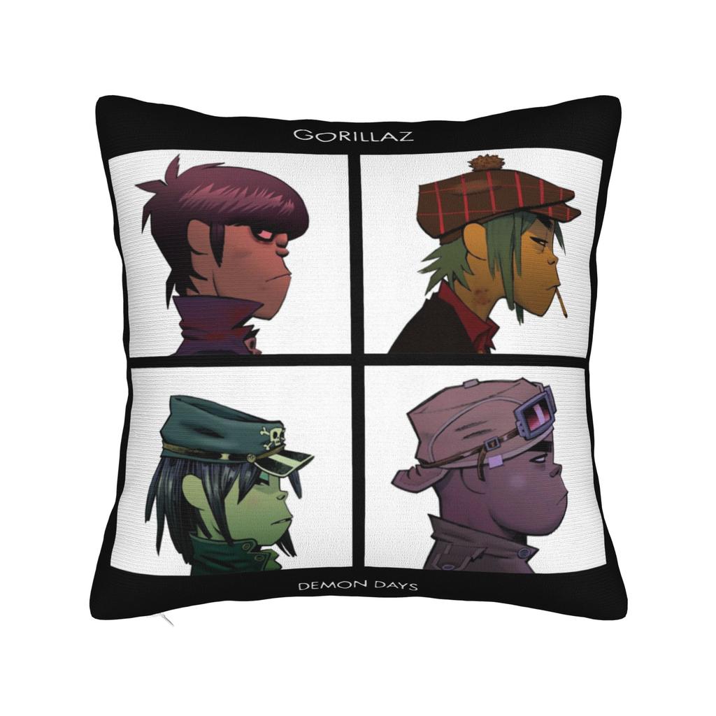 Gorillaz Pillowcase Printed Fabric Cushion Cover Decorative  Pillow Case Cover Bed Zippered 45X45cm