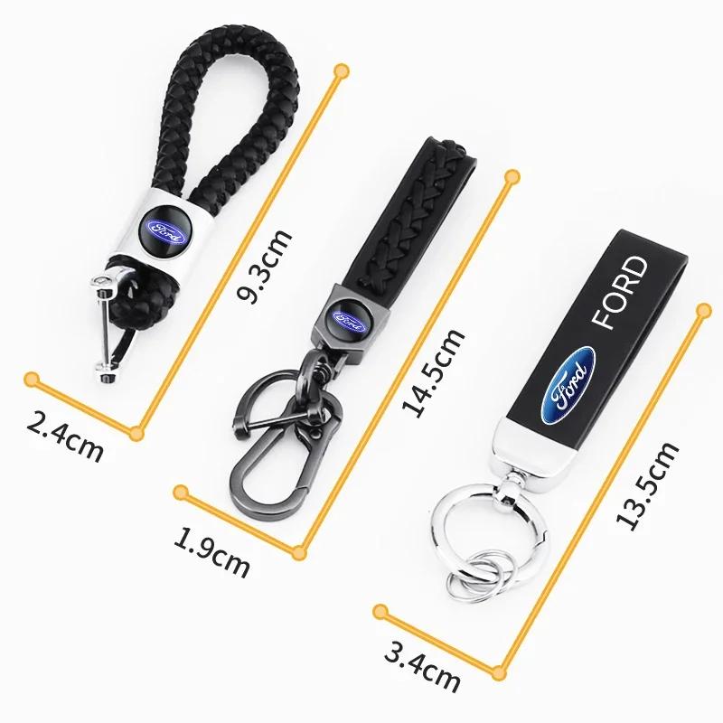 Car Sticker Hot For Ford Car Metal Leather Key Chain High Quality Gift For Ford Focus 2 MK2 4 MK3 MK4 ST Mondeo Festiva Fusion S
