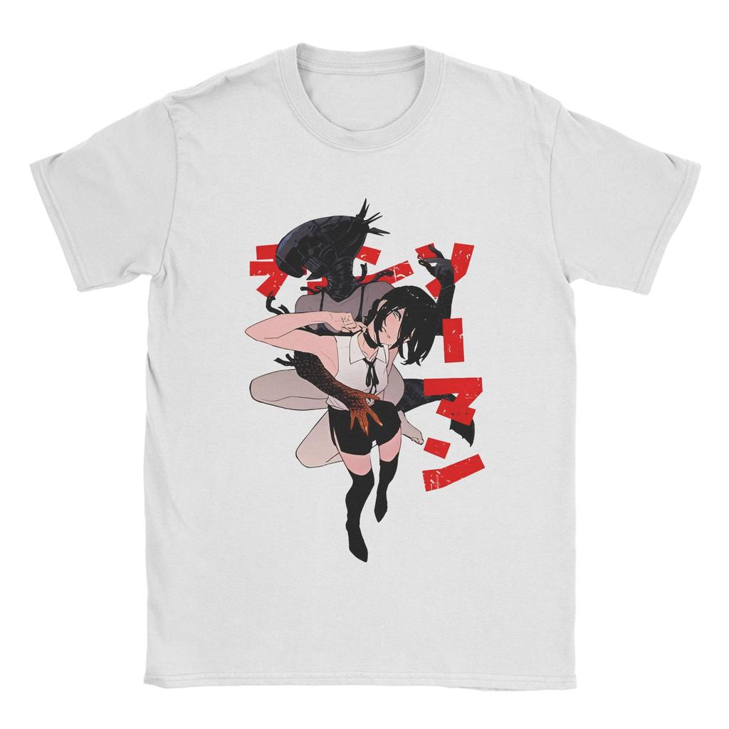 Reze Anime Chainsaws Japan Manga Man Outfit Men Women T Shirts 100% Cotton Tee Graphic Print  T-shirt Clothes