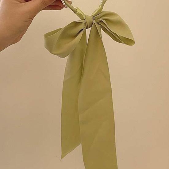 Women Headband Detachable Detachable Ribbon Bow Anti-Slip Thin Edges Hair Hoop Daily Wear Hair