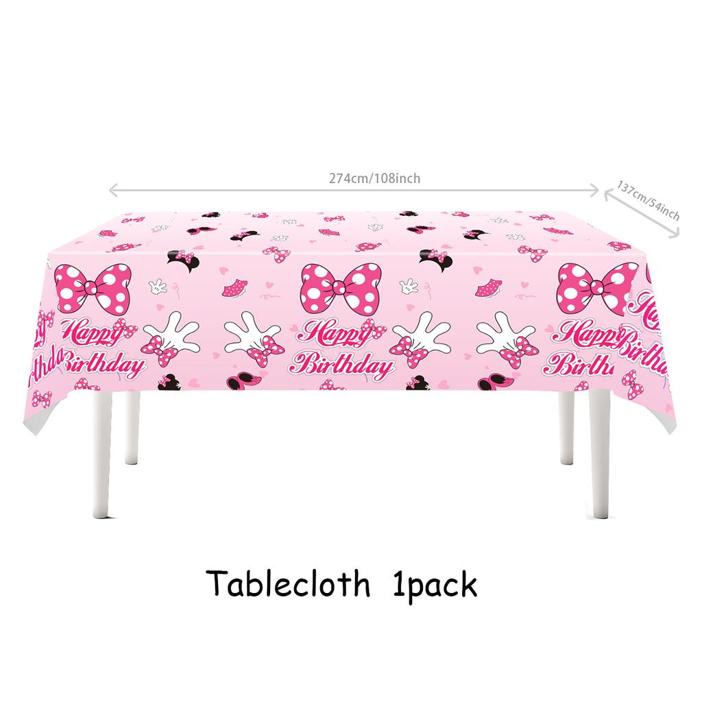 Minnie Mouse Birthday Party Supplies Pink Minnie Balloon Cup Plate Banner For Kids Girls Party Favor Gifts Baby Shower Decor