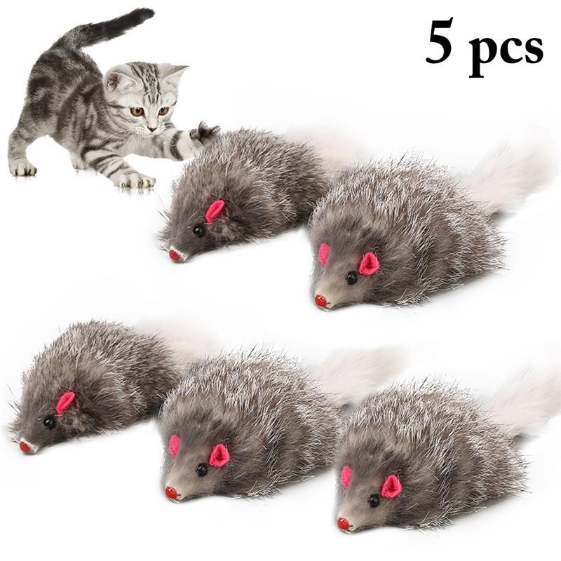 5Pcs/Pack Soft Plush Cat Toy Interactive Mice Mouse for Cats Funny Kitten Training Game Pet Supplies