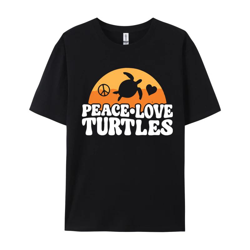Sea Turtle Tortoise T-shirt Peace Love Turtle Gift T-shirt Hot Sale Super Fashion Funny Printed T Shirt S разноцветный